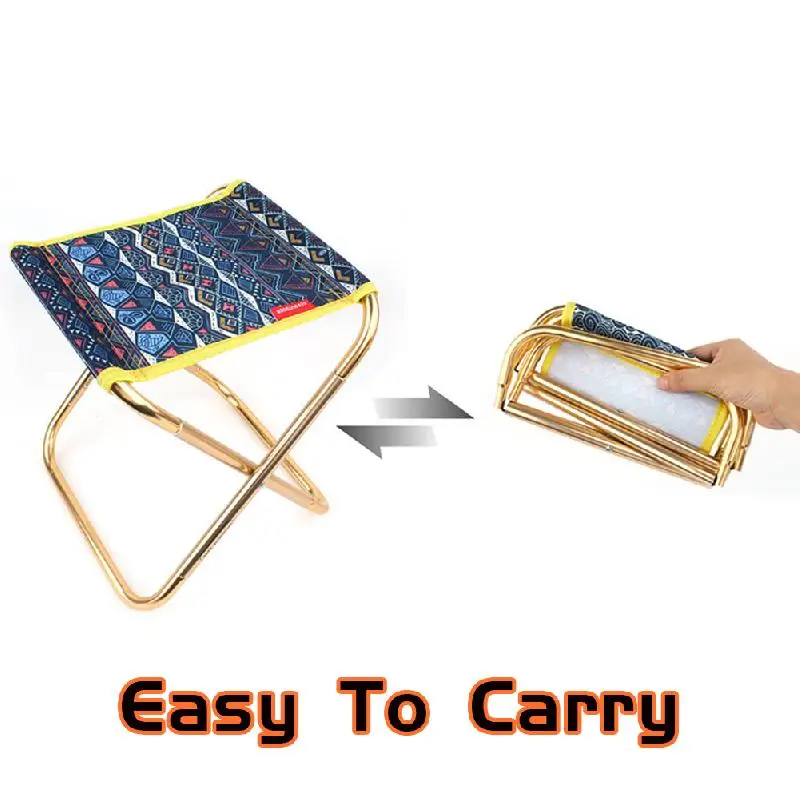 Складной стул маленький из алюминиевого сплава для взрослых барбекю рыбалки