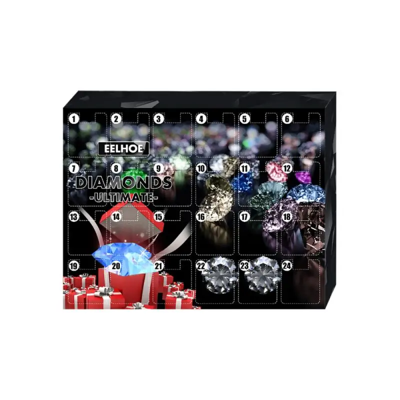 

Baby Novelty Toys Christmas Lucky Box Plastic 24 Diamonds Gift Wonderful Blind Box Holiday Gift For Birthday New Year Gift