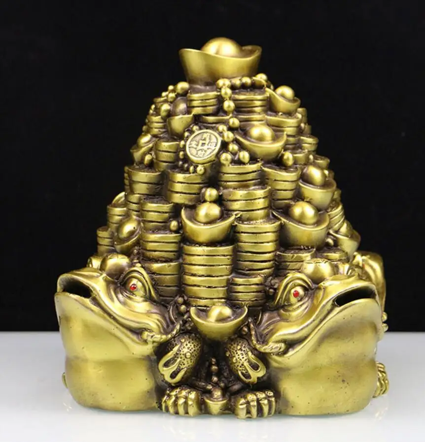 Медная статуя из чистой меди Золотая жаба аксессуары для офиса Zhaocai большой