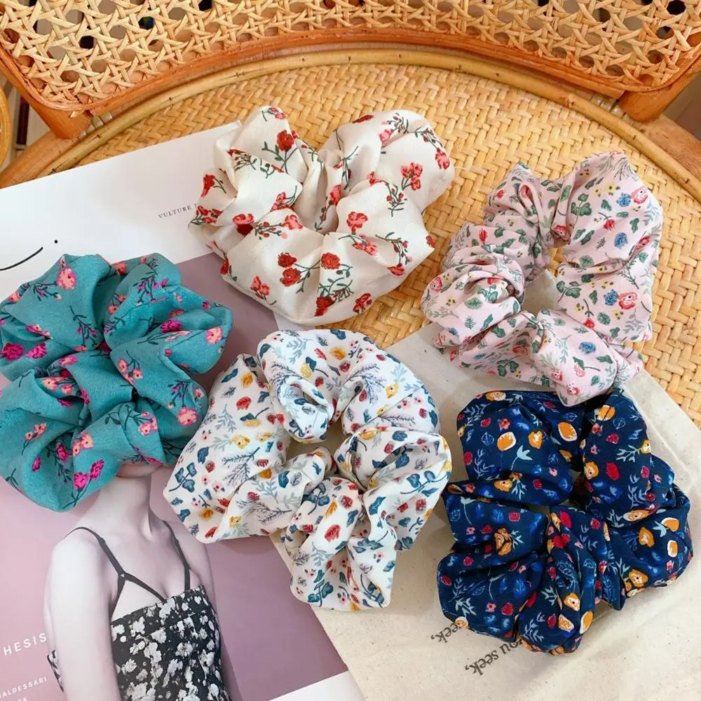 

1PC Vintage Floral Fabric Hair Rope For Women Hair Scrunchie Girl Forest Elastic Hair Band Ponytail Holder Hair Gum Accessories