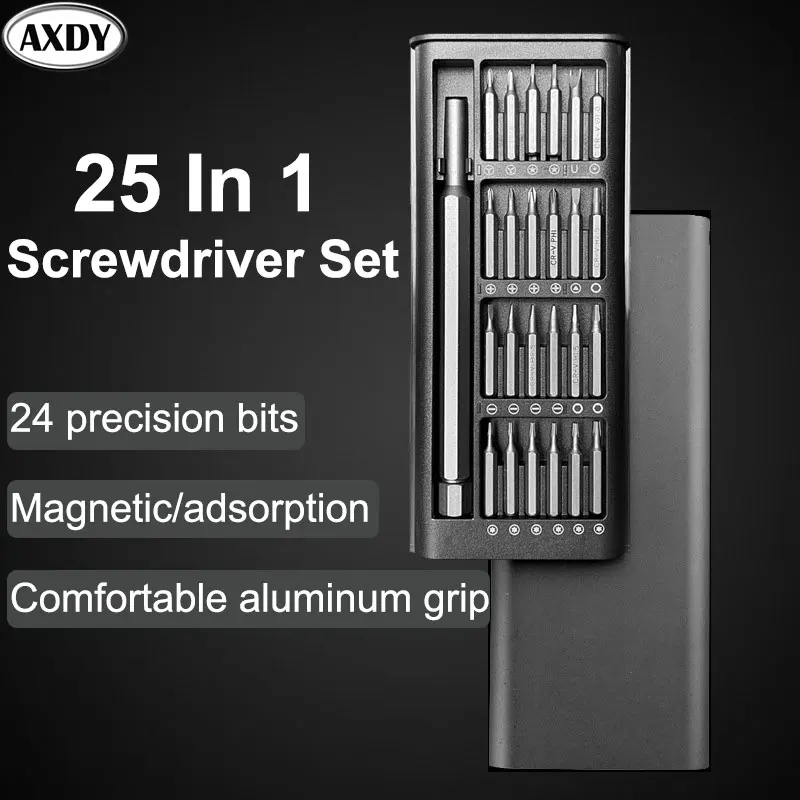 

Screwdriver Set 25 In 1 Precision Magnetic Bits Hexagon Torx Repair Cell Phone Electrician Mini Multifunctional Hand Tool Kit