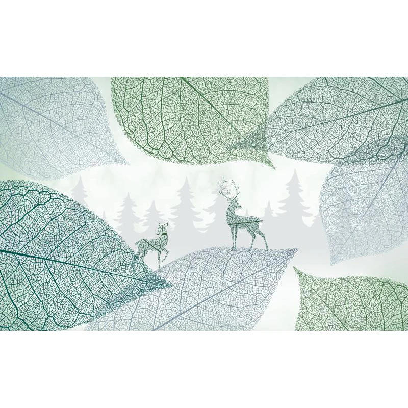 Jointless Hand Drawing Article Tree Leaves Custom Mural Wallpaper Living Room Bedroom TV Background Home Decor Silk Cloth | Обустройство