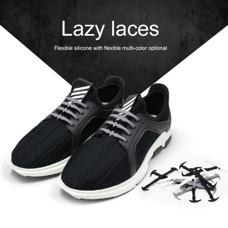 

Silicone Shoelaces Flat No Tie Shoestring Outdoor Accessories For Sneaker Gym Leisure Shoes