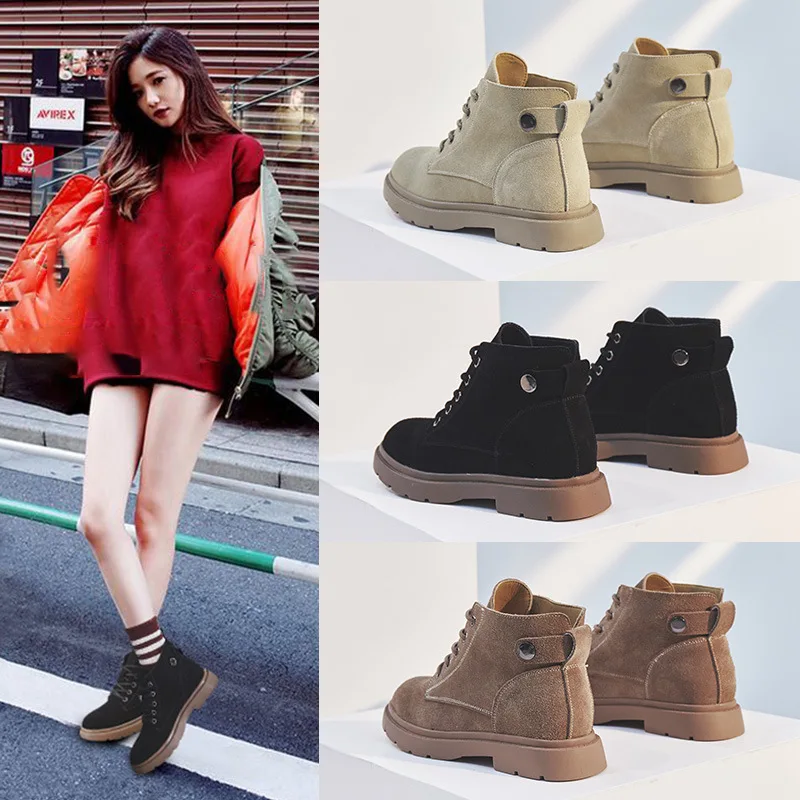 Женские кожаные ботинки SWYIVY осенне зимние ботильоны на резиновой подошве