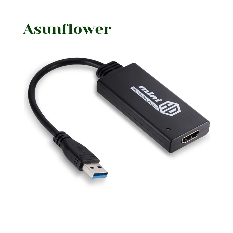 Фото USB 3 0 к HDMI адаптер Поддержка 1920*1080P Разрешение для ПК компьютера HDTV проектор