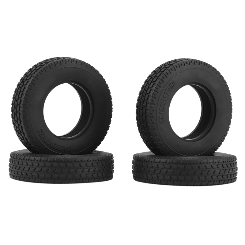 

4Pcs 1.55 Rubber Wheel Tires Tyres for Tamiya 1/14 RC Trailer Tractor Truck Upgrade Parts Black