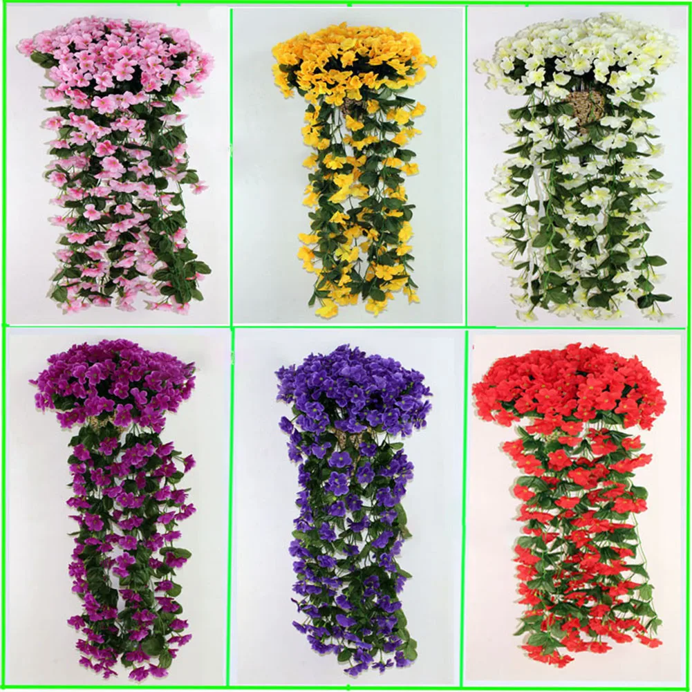 

1PC Artificial Ivy Fake Flower Vine 200 Small Flowers Garland Hanging Home Garden Trailing Basket Plants Decoration