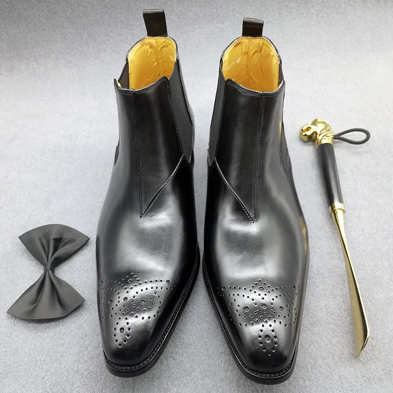 

Оригинальные модные роскошные брендовые высококачественные ботильоны из натуральной кожи с прошитым острым носком черные коричневые повс...