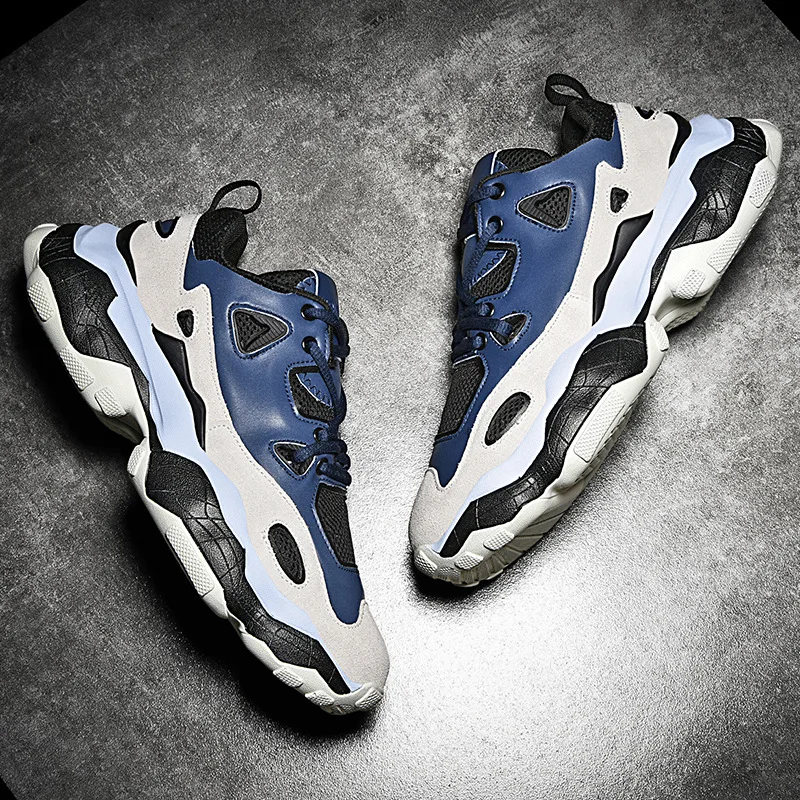 Модные спортивные беговые кроссовки из натуральной кожи мужские повседневные