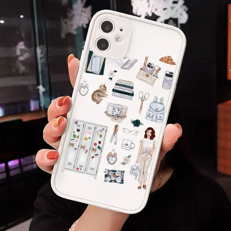 

US Stamp label leopard girlfriends Phone Cases Matte Transparent for iPhone 7 8 11 12 s mini pro X XS XR MAX Plus cover funda