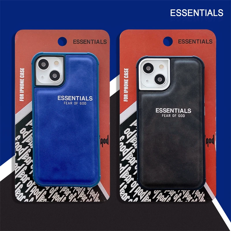 

Модный минималистичный кожаный чехол с надписью Essentials для iPhone 11 12 13 Pro Mini 7 8 Plus XR X XS MAX, Оригинальный чехол серии Eel