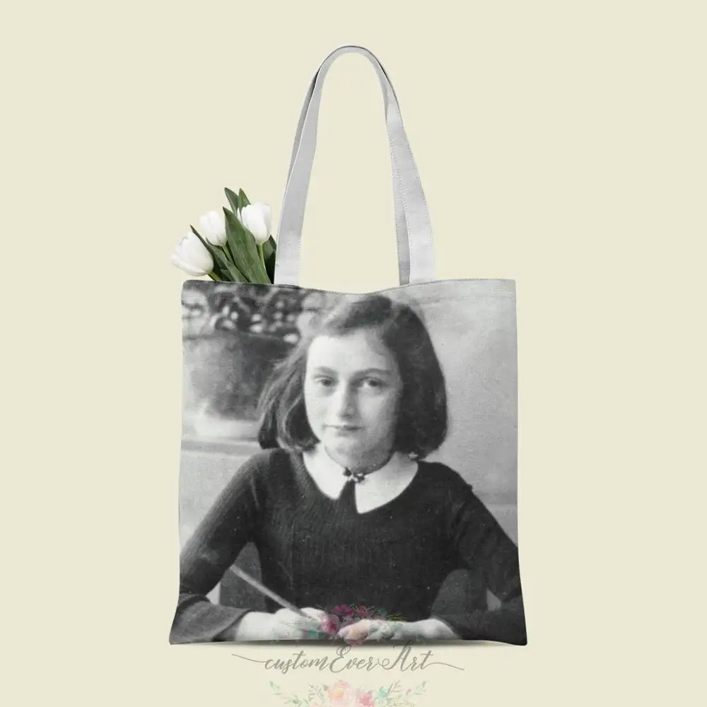 Сумка-тоут Anne Frank на заказ Брезентовая женская сумка для учителей сумки подарков