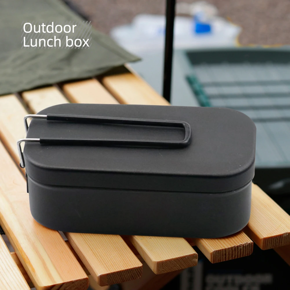 

350ML-800ml Outdoor Japanese Aluminum Lunch Box with Folding Handle Portable Travel Picnic Camping Cooking Steamed Bento Boxes