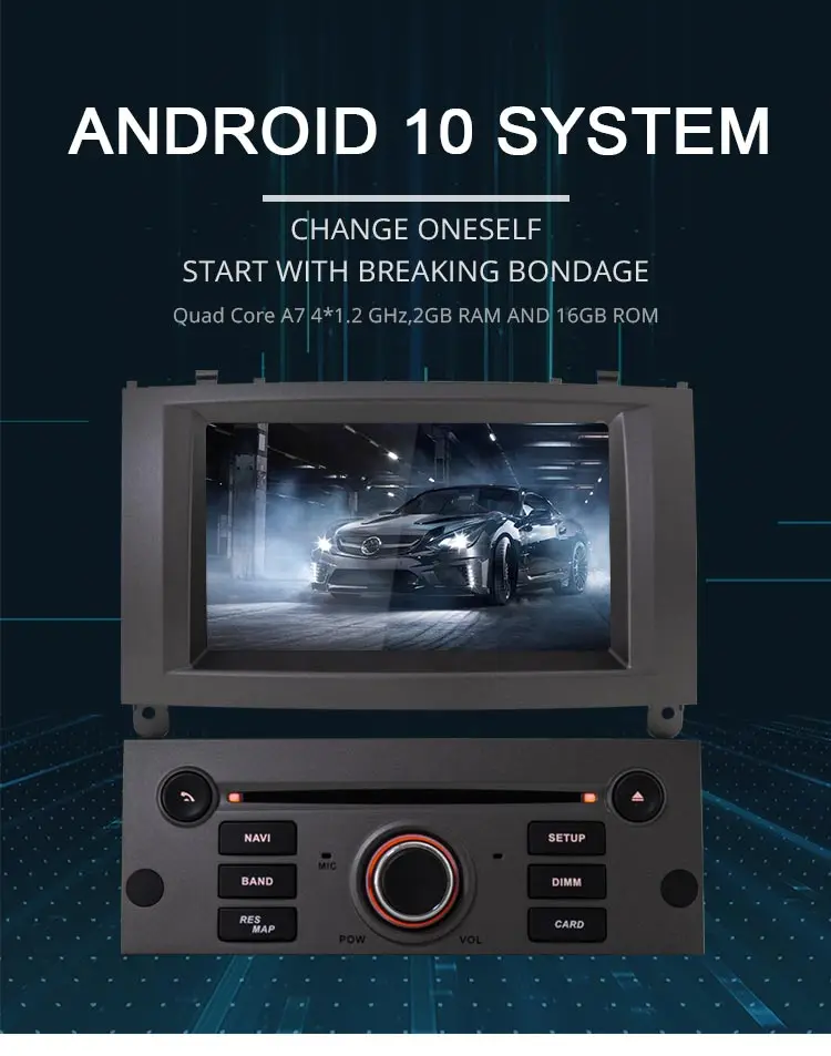 LJDA 1 Din Android 10,0 Автомагнитола для peugeot 407 2004-2010 автомобильный мультимедийный плеер стерео Авто аудио gps Навигация DVD видео ips