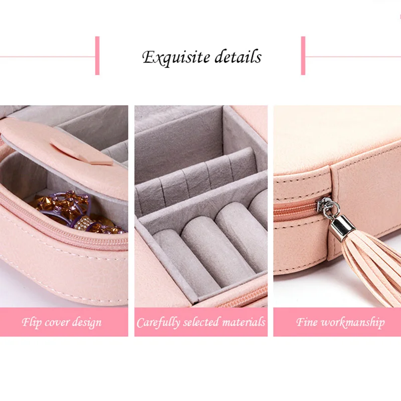 Простая коробка для хранения серег и дисков из искусственной кожи подвижная