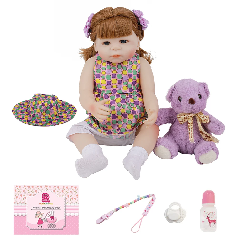 

18" Lifelike Reborn Girl Doll 48CM Cute Full Silicone Vinyl Body Fashion Realistic Newborn Baby For Children's Day Gifts Present