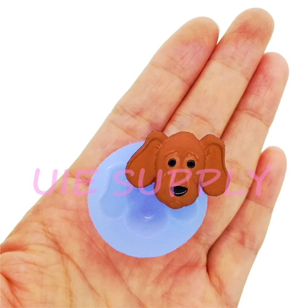 DYL912U 26.9mm x 19.8mm Cute Dog Head Silicone Mold Fondant Cake Decoration Candy Resin Clay Art Earrings Necklace Pendant DIY | Дом и сад