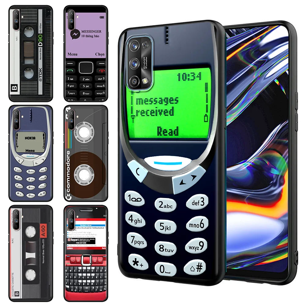 

Retro Cassette Phone Case for Oppo Realme 8 6 7 Pro C3 A53 A9 GT XT A93 A52 7i 5 Find X2 Lite Tpu Soft Matte Cover