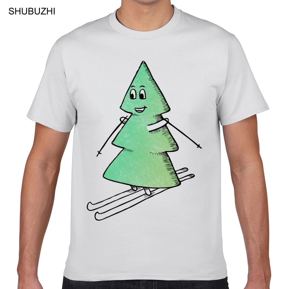 Топы Футболка Для мужчин рисунком елки лыжные эскиз Забавные милые носочки с