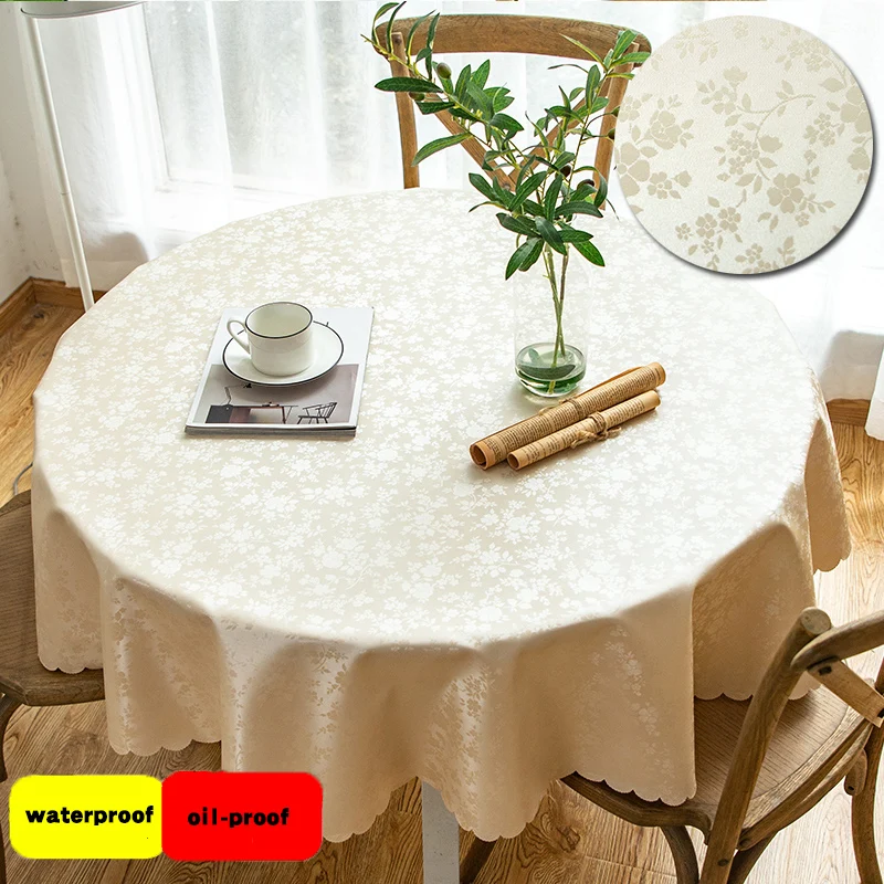 Mantel Redondo Pvc Impermeable Cubierta Anti Incrustante Al Aire Libre Mantel Para Comedor 140CM/160cm/180cm-1