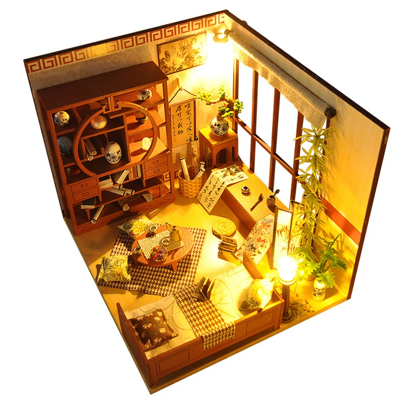 Кукольный домик сделай сам деревянный миниатюрный дом для кукол набор мебели