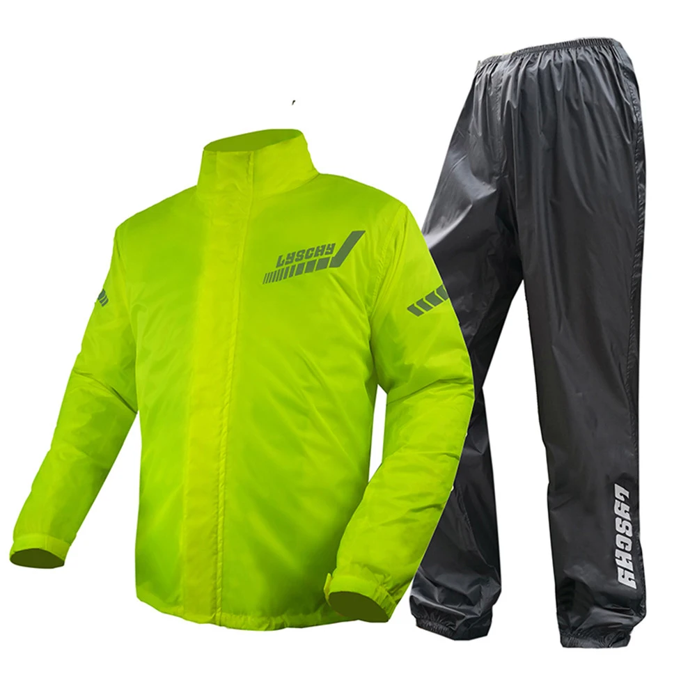 

LYSCHY Reflective Raincoat suits Men's Waterproof Motorcycle Jacket Pants Rain coat Sets Motocross Racing Outdoor Rain Gear