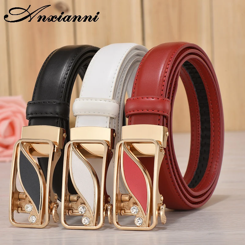 women fashion belt luxury designer high quality real genuine leather strap automatic buckle belts waist belt for jeans pants