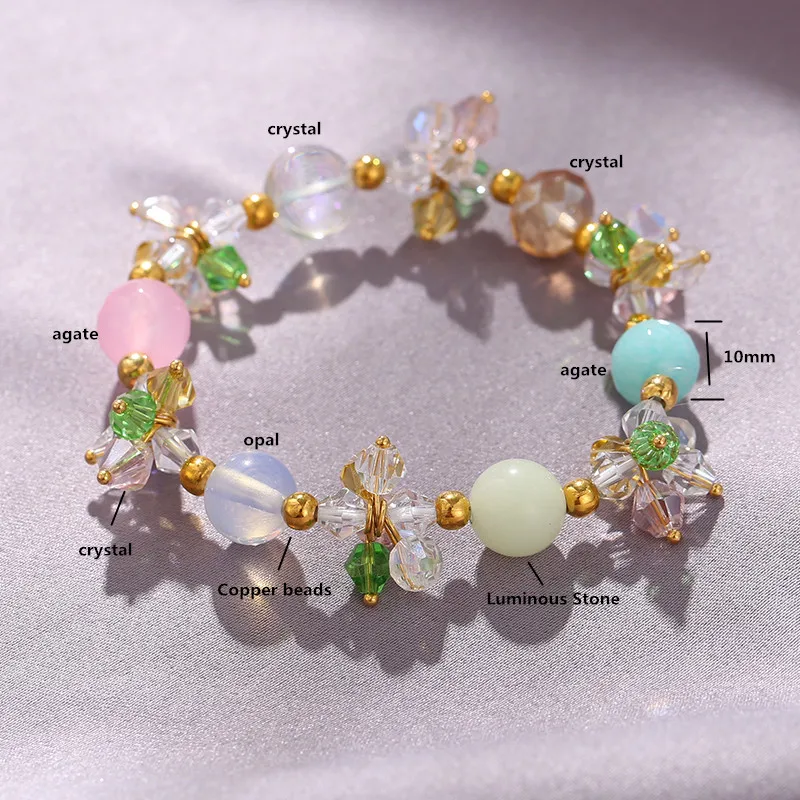 

Agate bracelet female natural stone crystal opal luminous stone high-end bracelet