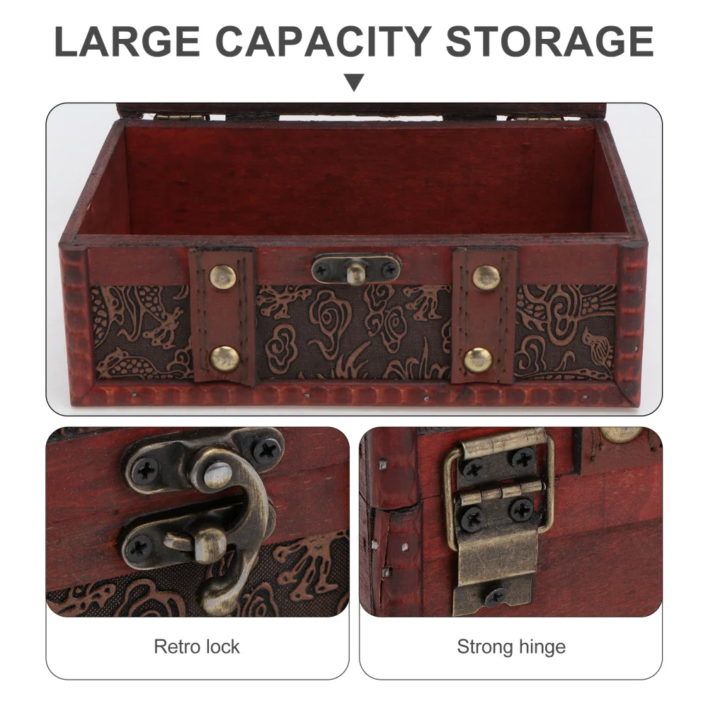 

1Pc Wooden Photo Prop Retro Adornment Home Decorative Box Jewelry Storage Case