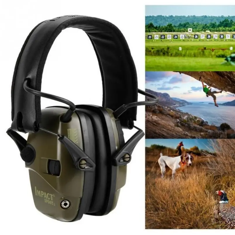 

new Green Electronic Shooting Earmuff Outdoor Sports Anti-noise Headset Impact Sound Amplification Hearing Protective Headset