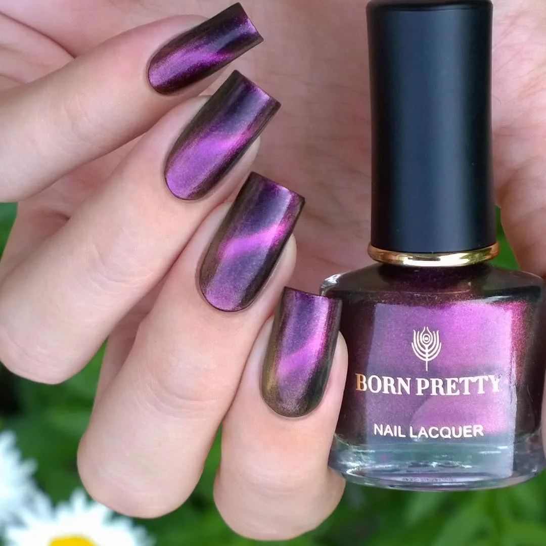 BORN PRETTY кошачий глаз ногтей голографический лак Хамелеон Блестящий Блестки Маникюр Декоративный Лак для ногтей черная основа требуется магический лак