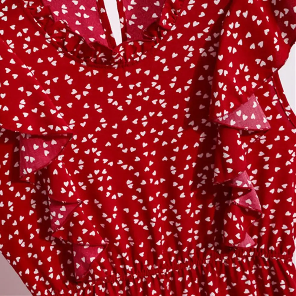 

Summer Women Dress Floral Print Breathable Skin-friendly Floral Print Women Dress Outdoor Party 2021