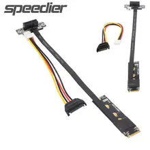 M.2 NVMe To x1 PCIe Extension Cables For BTC Mining GPU PCI-E X1 To M2 M Key NVME Riser Adapter Graphics Card Extender 4Pin Sata