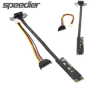 m 2 nvme to x1 pcie extension cables for btc mining gpu pci e x1 to m2 m key nvme riser adapter graphics card extender 4pin sata free global shipping