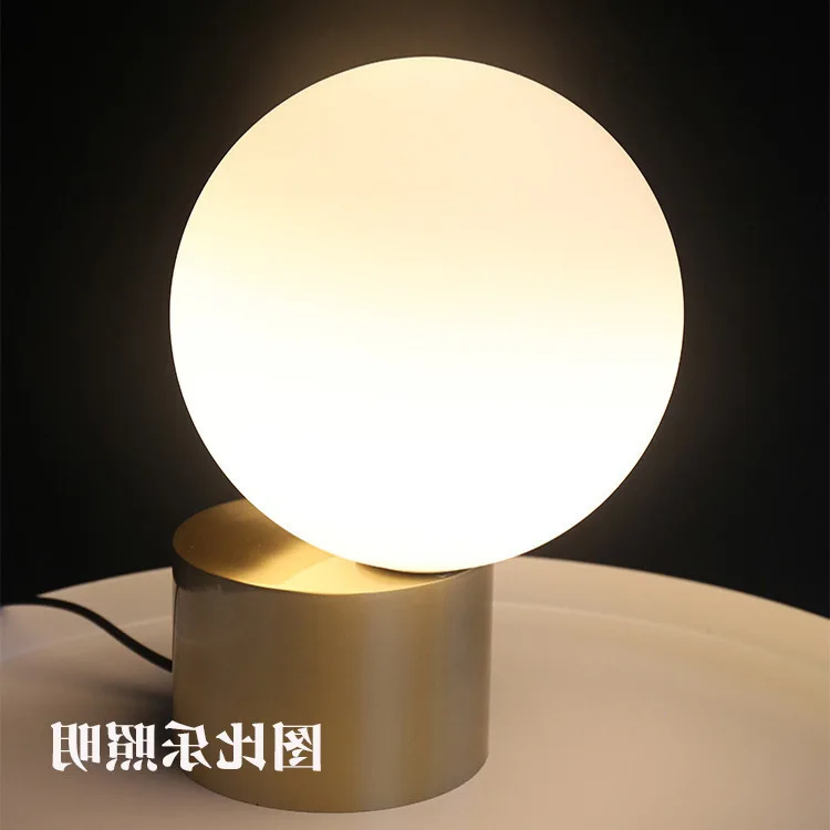 

Modern Led Glass Ball Table Lamp Night Lighting Living Room Bed Head Simple Post Nordic Metal Glass Ball Table Lamp lustre