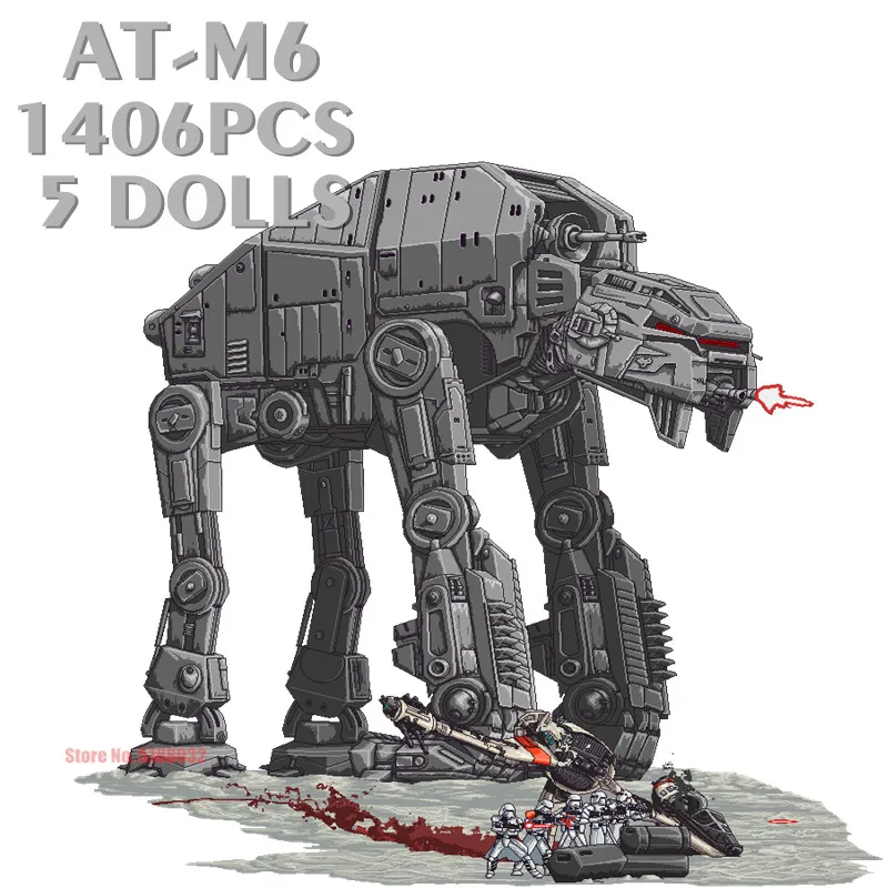 NEW Star Space Wars тяжелый штурмовой Walker AT M6 цифры бритвы гребень X модель крыла 75292