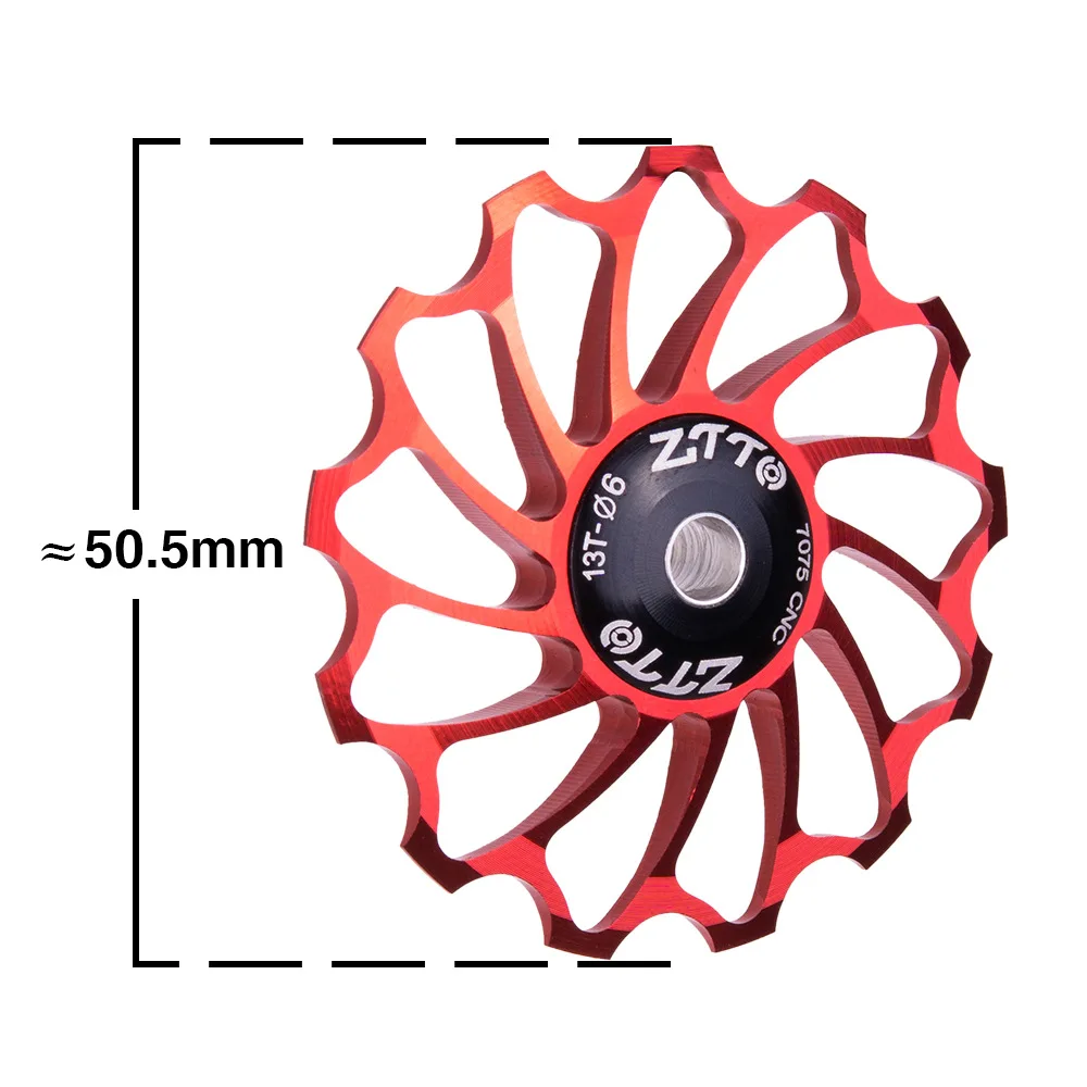 

ZTTO Mountain Bike 13T Tooth Aluminum Alloy Rear Derailleur Cermet Bearing Palin Guide Wheel Guide Tension Wheel Bicycle Parts