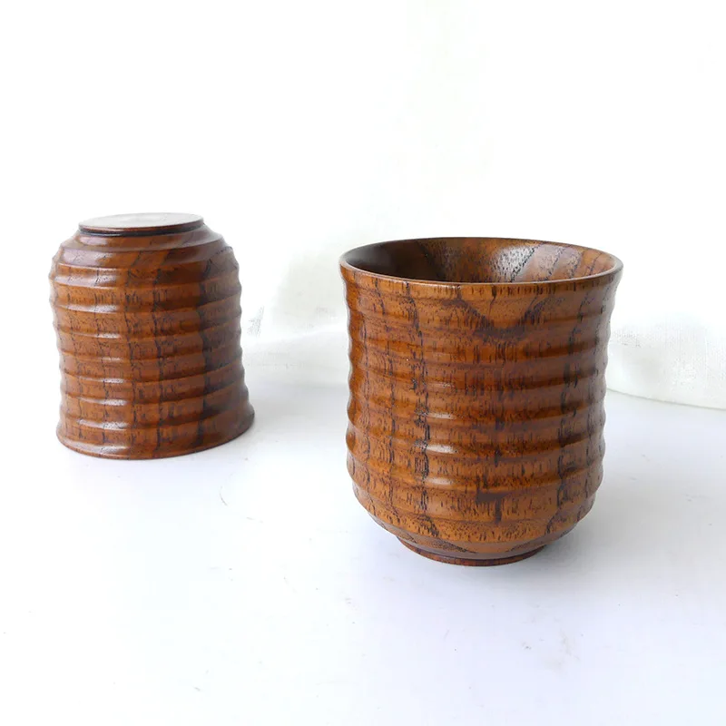

Japanese Style Wooden Cup, Flat Mouth Anti-scalding Cup, Tea Cup, Wine Glass, Water Cup, Tea Cup, Cold Cup Coffee Tumbler Cup