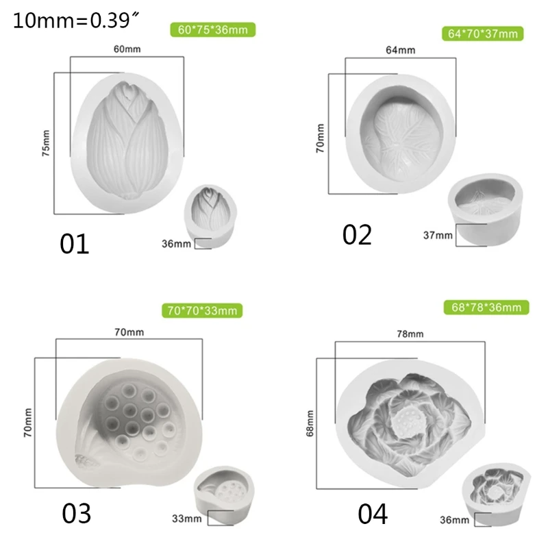 

Lotus Flower Silicone Mold DIY Cake Fondant Mould Soft Candy Pastry Decorating