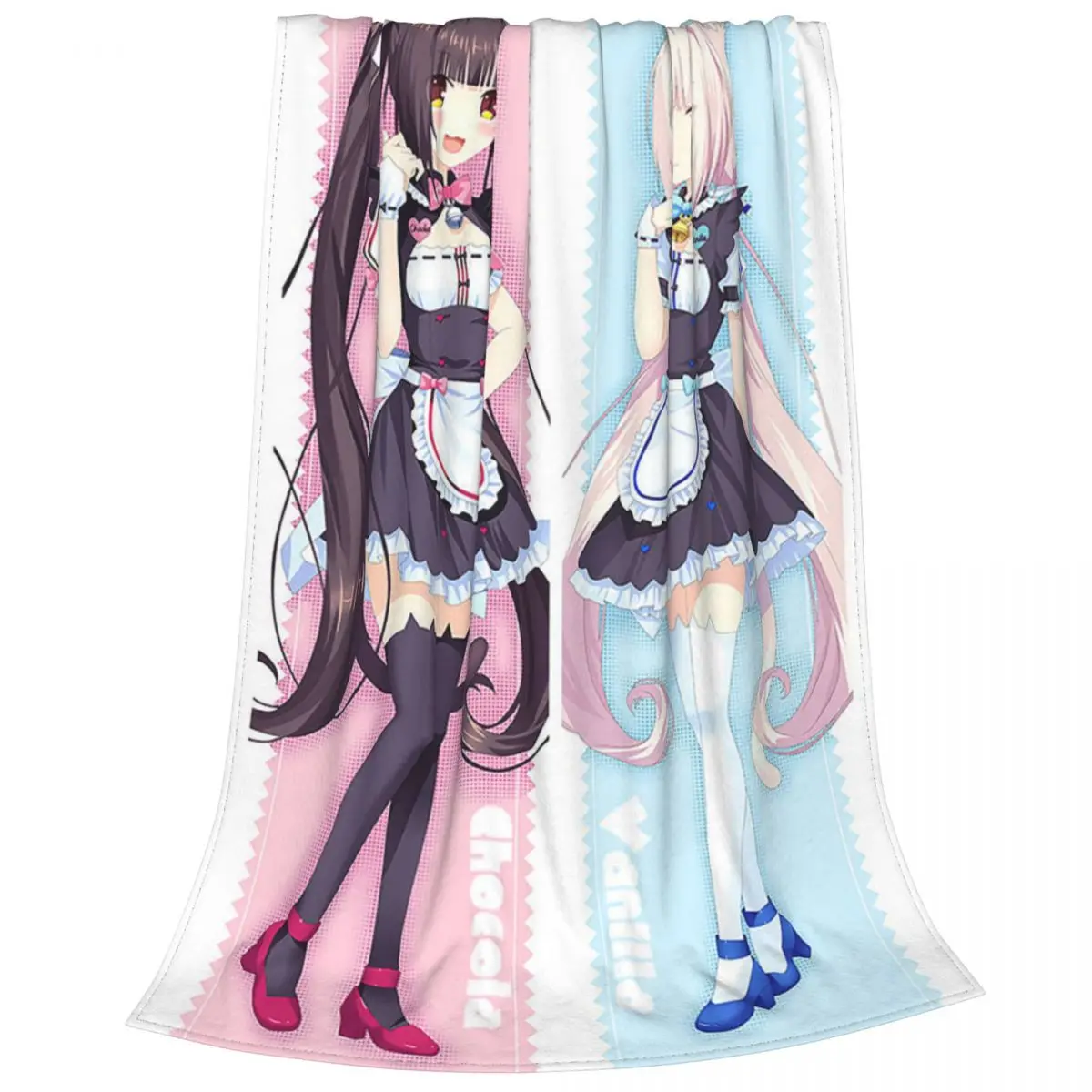 Anime Chocola Vanilla Knitted Blanket Nekopara Sexy Gir Flannel Throw Blankets Bedroom Sofa Decoration Lightweight Bedspreads | Дом и сад