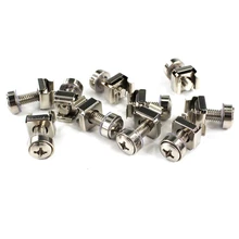 100Pcs Nickel Plated Screws Female Seat Nut M6x16mm Computer Patch Panel Network Accessories Server PDU