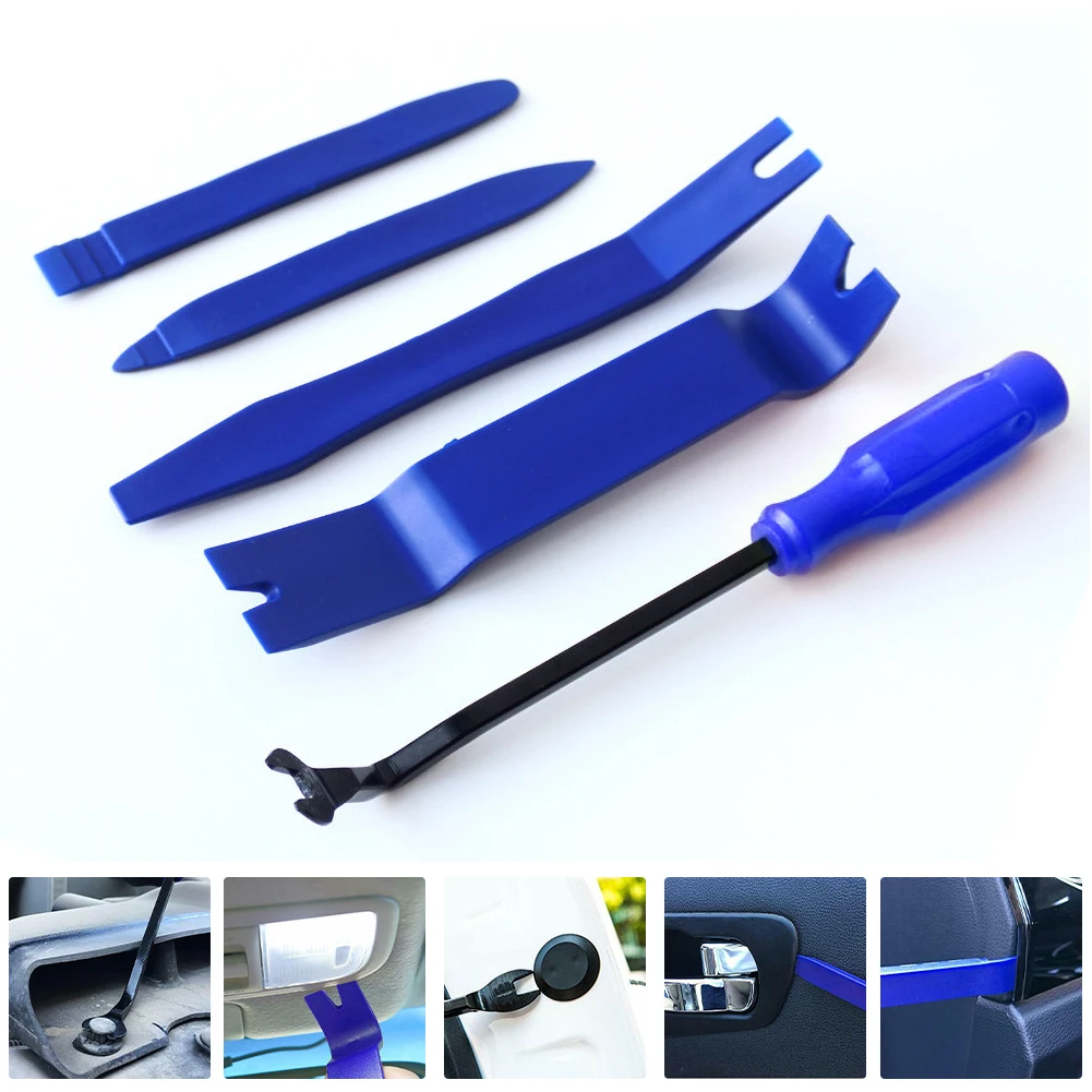 Wholesale 5PCS Durable Blue Plastic Car Trim Removal Tool Kit Set Door Panel Fastener Auto Dashboard Tools Remover | Автомобили и