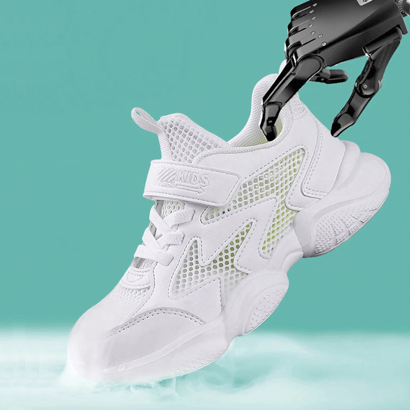 

Kids White Sports Shoes Girl Autumn Mesh Breathable Boy Child Sneaker Soft Bottom Fashion Children's Sneakers 2021 Four Seasons