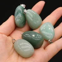 fine natural stone crystal pendants polished green aventurine pendant for jewelry making diy women necklace earring gifts