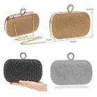 Женские вечерние сумки с бриллиантами, маленькие сумочки Стразы с кольцом на палец, клатч на цепочке через плечо, сумочки для вечеринки, свадебные сумки