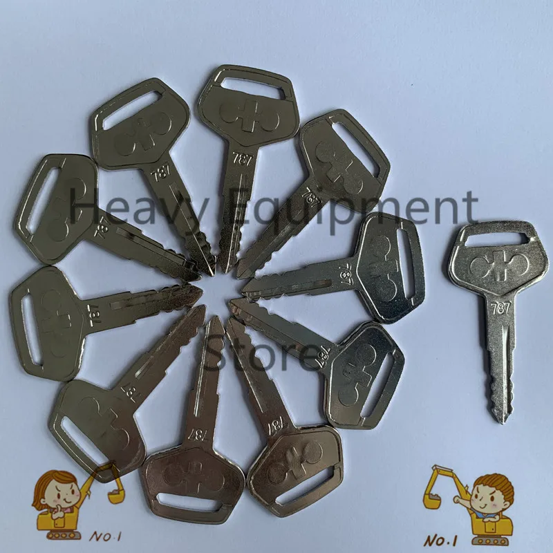 11 шт. переключатель зажигания дверной замок топливный бак ключ для Komatsu Kalmar Dressta