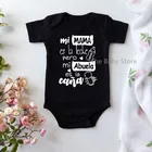 2021 от Carter's, детский костюмчик, mi I Love mama новорожденных Забавный комбинезон унисекс для малышей; Милый Abuela хлопковые футболки с коротким рукавом и тела Детский костюм для игр; Одежда