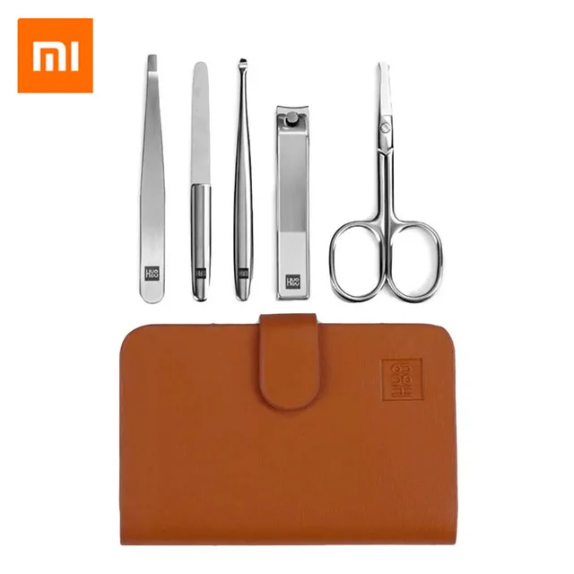 5 in 1 Set Xiaomi Huohou 5 шт. новые маникюрные кусачки для ногтей триммер для волос в носу портативный дорожный гигиенический комплект из нержавеющей стали набор инструментов для ногтей - Цвет: 5 in 1 Set