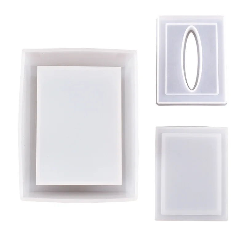 DIY Epoxy Resin Mold Silicone Rectangular Household Simple Perforated Tissue Box Molds | Украшения и аксессуары