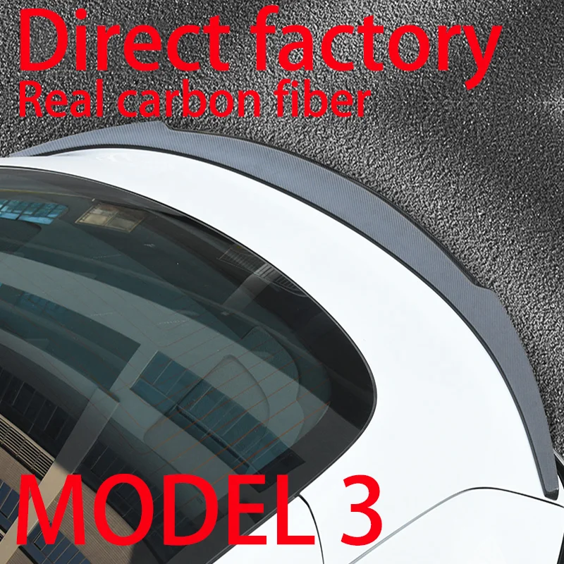 

For Tesla Model 3 2020 2021 Year Car Rear Wing Trim Styling Accessories Exterior Customized Carbon Fiber Trunk Spoiler Sticker